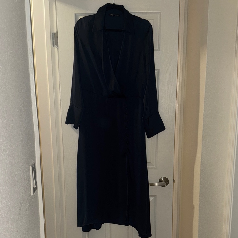 Elegant navy blue Midi Dress